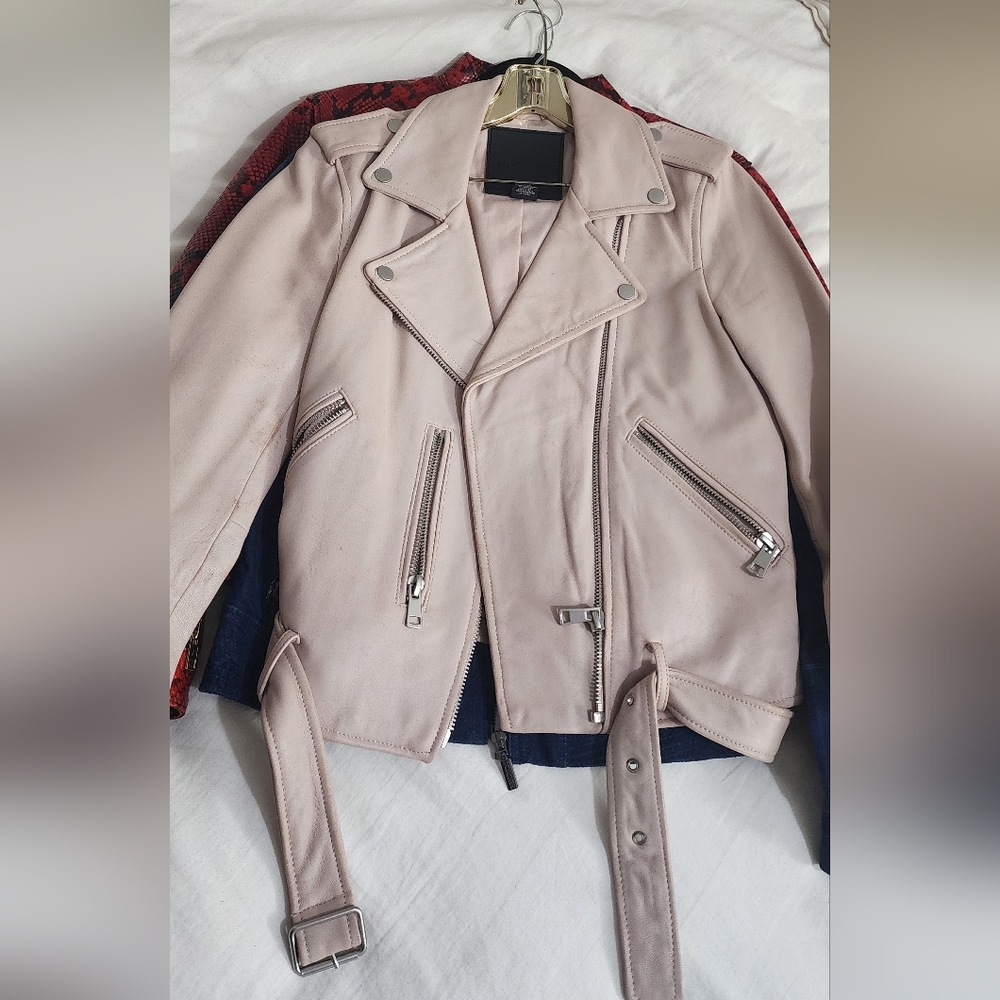 Genuine leather moto jacket
